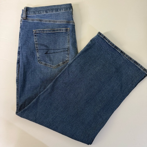 American Eagle Outfitters Denim - American Eagle woman 20 curvy high rise baggy straight distressed jeans wide leg